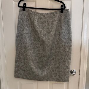 Kasper Gray Paisley Pencil Skirt